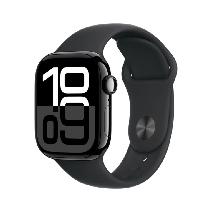 Apple Watch Series 10 GPS 42 mm peilimusta alum, musta urheiluranneke - S/M
