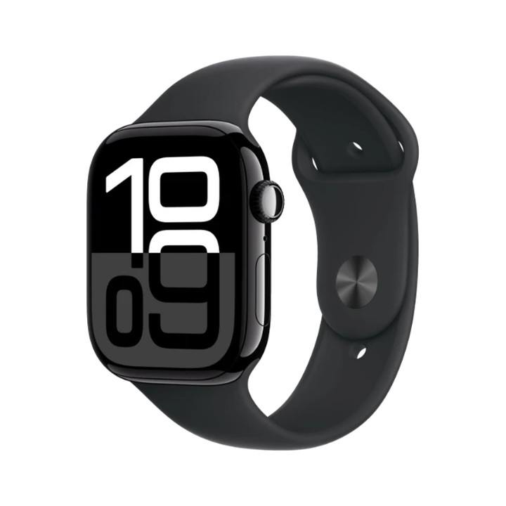Apple Watch Series 10 GPS 46 mm peilimusta alum, musta urheiluranneke - M/L